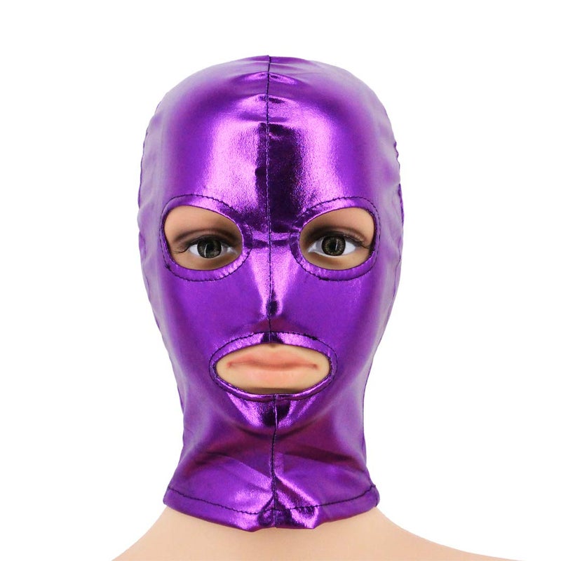 Vimoisa Metallic Cycling Face Neck Mask Hat Ultra Balaclava Hood(Purple) - Image 3